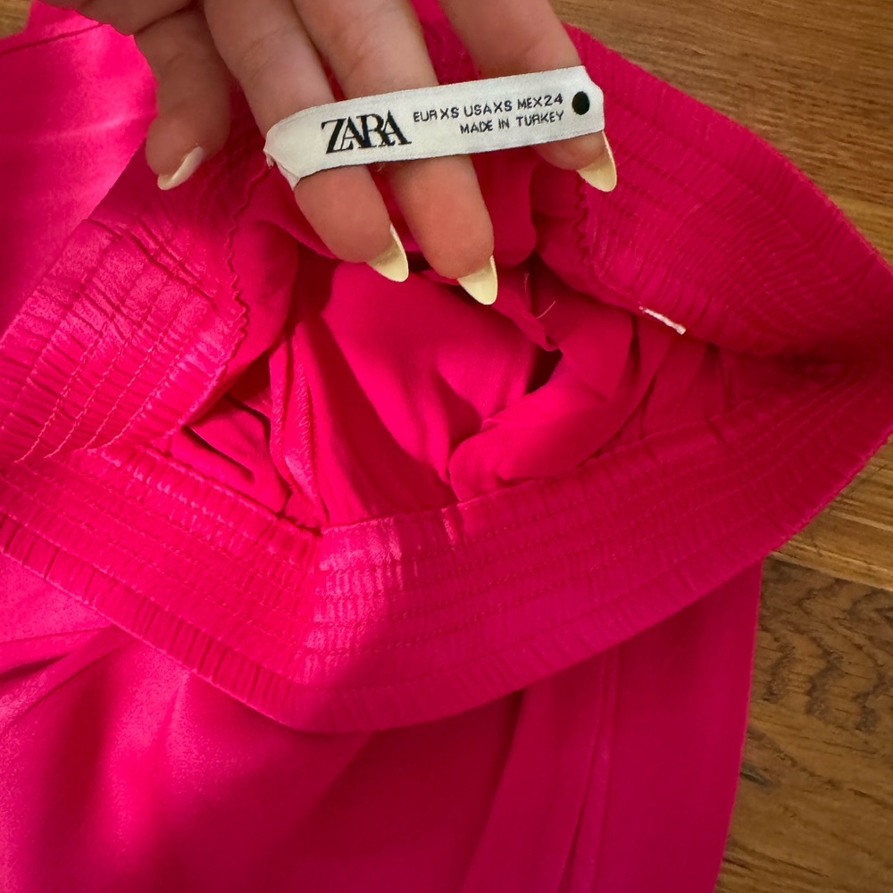 ZARA - WOMEN’S HOT PINK SATIN PANTS - SIZE XS - Picture 15 of 16